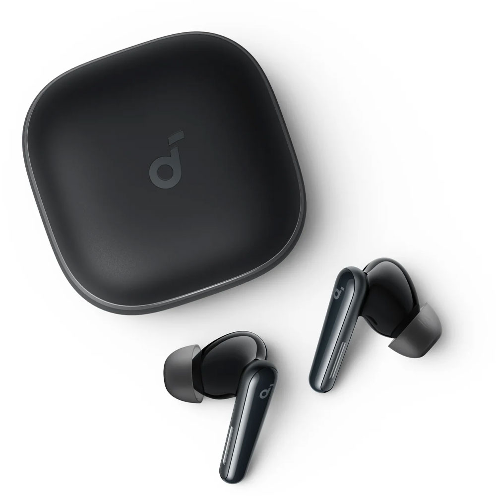 هدفون بلوتوثی انکر مدل Soundcore Liberty 5 با نویز کنسلینگ فعال (ANC)، درگاه شارژ USB Type-C، تا 30 ساعت زمان پخش موسیقی، دارای سنسور نوری داخل گوش و مقاوم در برابر رطوبت و عرق