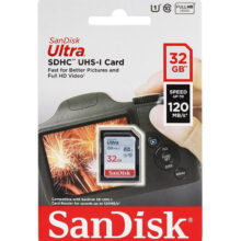 کارت حافظه SDHC سن دیسک مدل Ultra کلاس 10 استاندارد UHS-I U1 سرعت 120MBps ظرفیت 32 گیگابایت