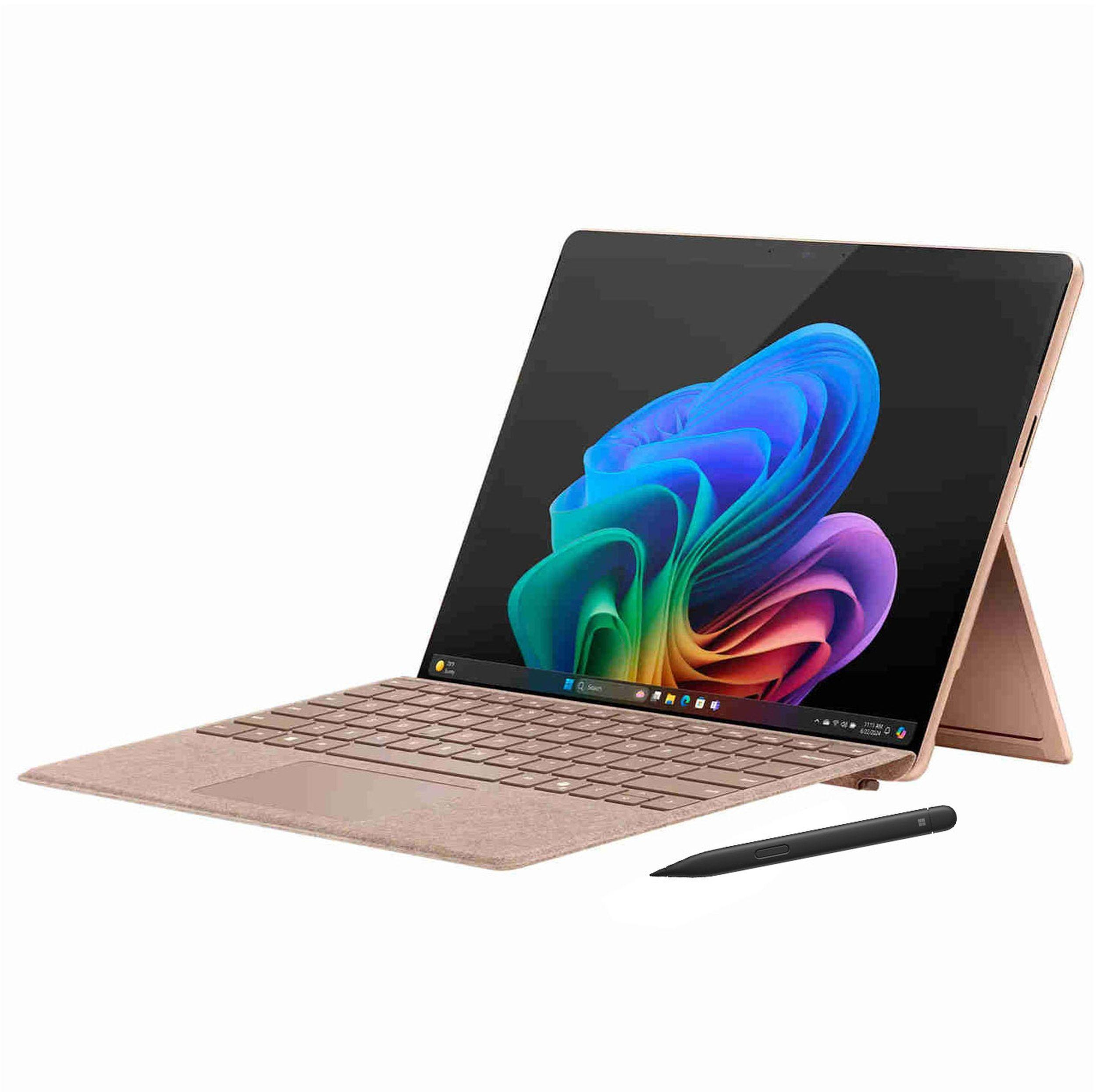 تبلت 13 اینچی مایکروسافت مدل Surface Pro 11-Snapdragon X Plus LCD ظرفیت 512 گیگابایت و رم 16 گیگابایت به همراه کیبورد Surface Pro Copilot و قلم Slim Pen 2