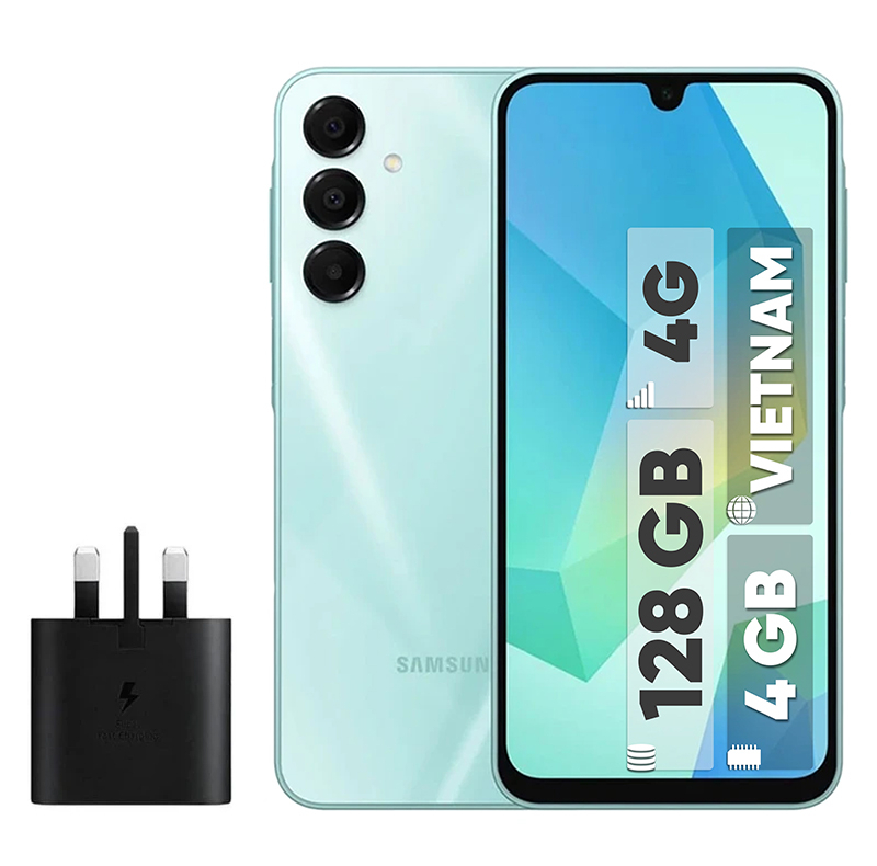 گوشی موبایل سامسونگ مدل Galaxy A16 4G دو سیم کارت ظرفیت 128 گیگابایت و رم 4 گیگابایت - ویتنام - به همراه شارژر 25 وات سامسونگ