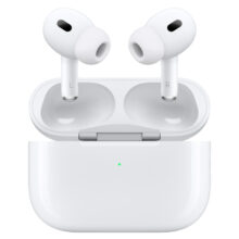 هدفون بلوتوثی اپل مدل AirPods Pro 2nd Generation با نویز کنسلینگ فعال (ANC)، نویز کنسلینگ میکروفون (ENC)، درگاه شارژ USB Type-C، با قابلیت شارژ بی‌سیم، دارای میکروفون دوگانه از نوع Beamforming، مقاومت در برابر رطوبت و عرق