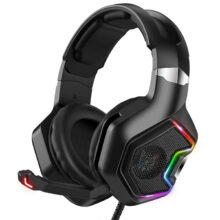 هدست گیمینگ اونیکوما مدل K10 Pro بدون قابلیت نویز کنسلینگ، جک 3.5 میلی‌متری، دارای نورپردازی RGB، کاپ‌های تهیه شده از مموری فوم، پاسخ فرکانسی 20-20000 هرتز، قطر درایور 50 میلی‌متر
