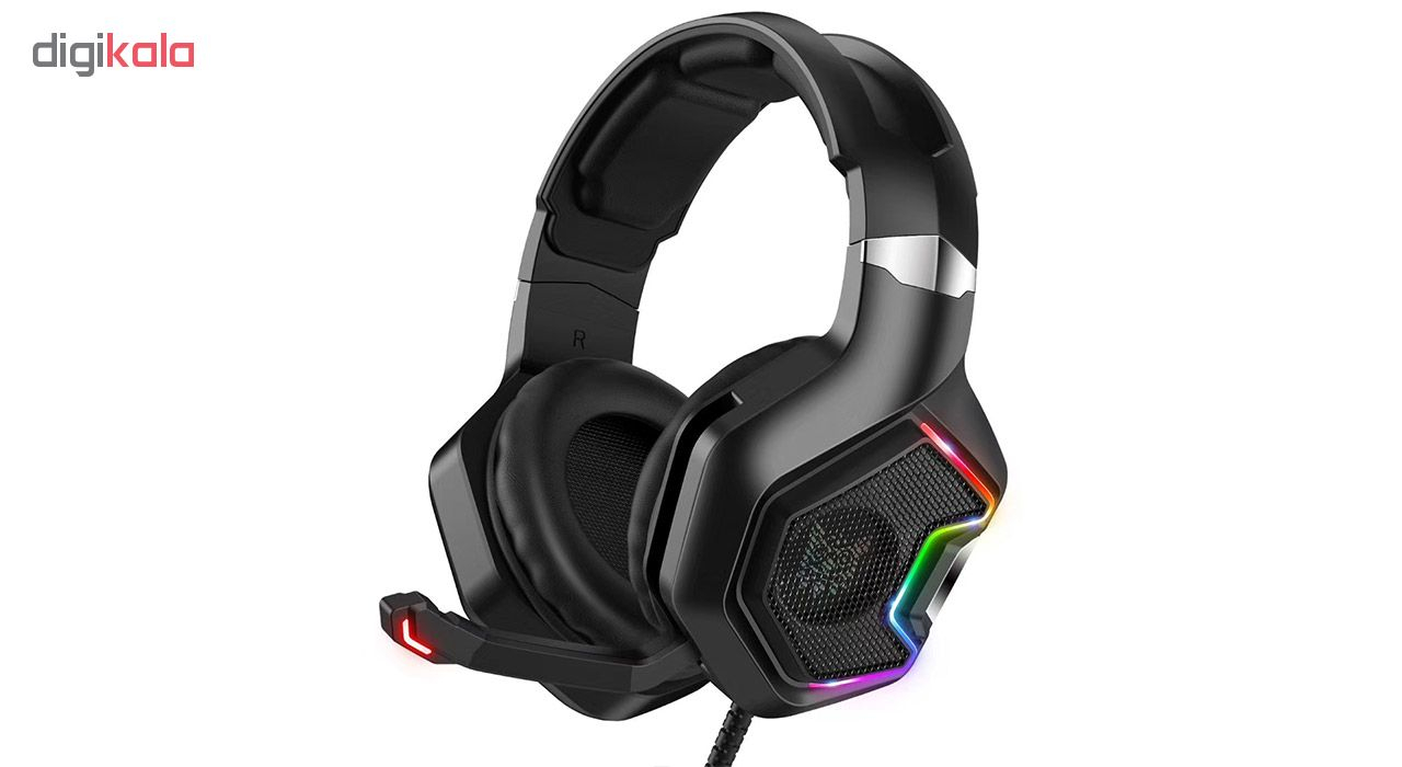 هدست گیمینگ اونیکوما مدل K10 Pro بدون قابلیت نویز کنسلینگ، جک 3.5 میلی‌متری، دارای نورپردازی RGB، کاپ‌های تهیه شده از مموری فوم، پاسخ فرکانسی 20-20000 هرتز، قطر درایور 50 میلی‌متر