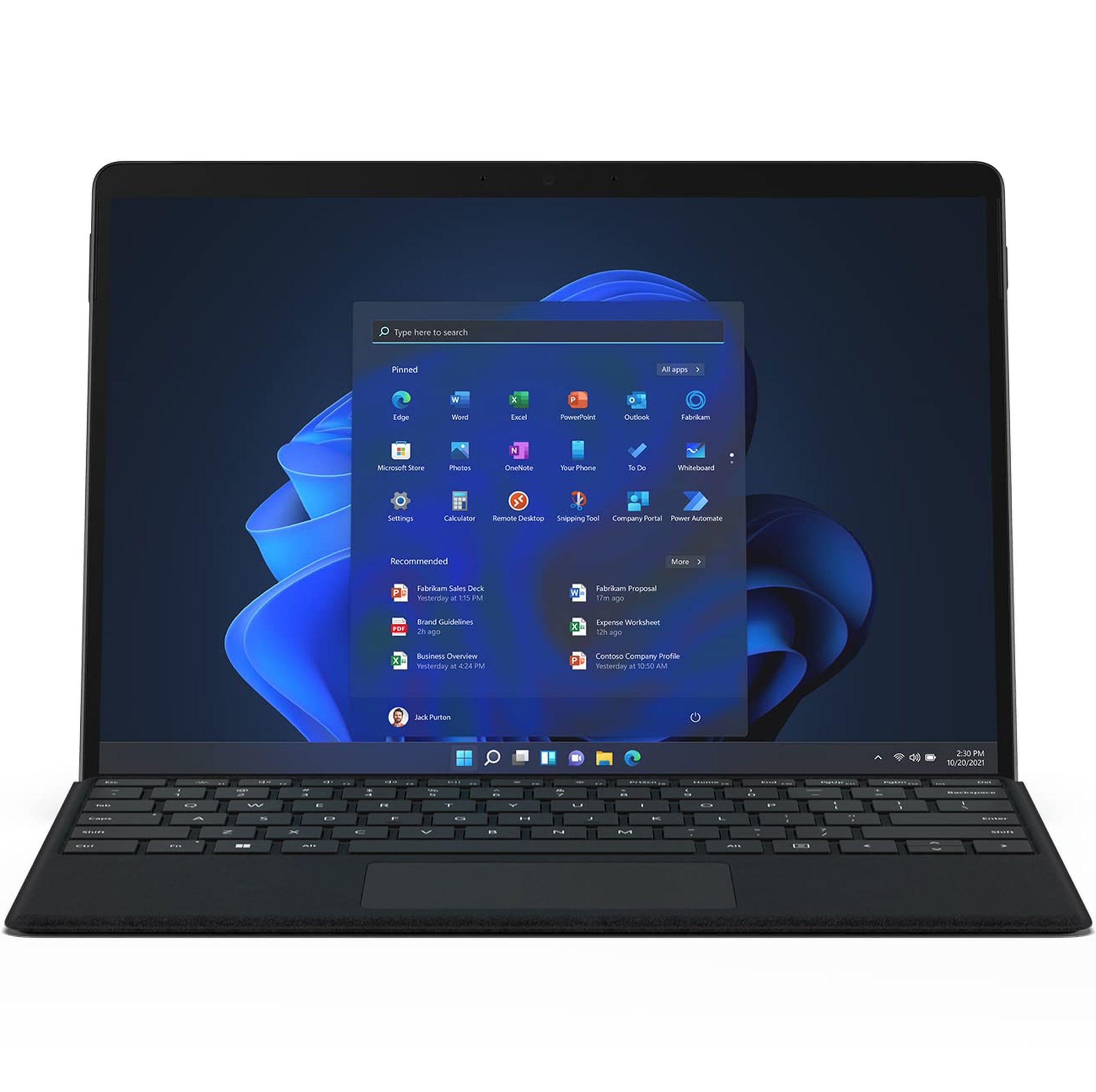 تبلت مایکروسافت مدل Surface Pro 8-i7 1185G7 ظرفیت 512 گیگابایت و 16 گیگابایت رم به همراه کیبورد Black Type Cover