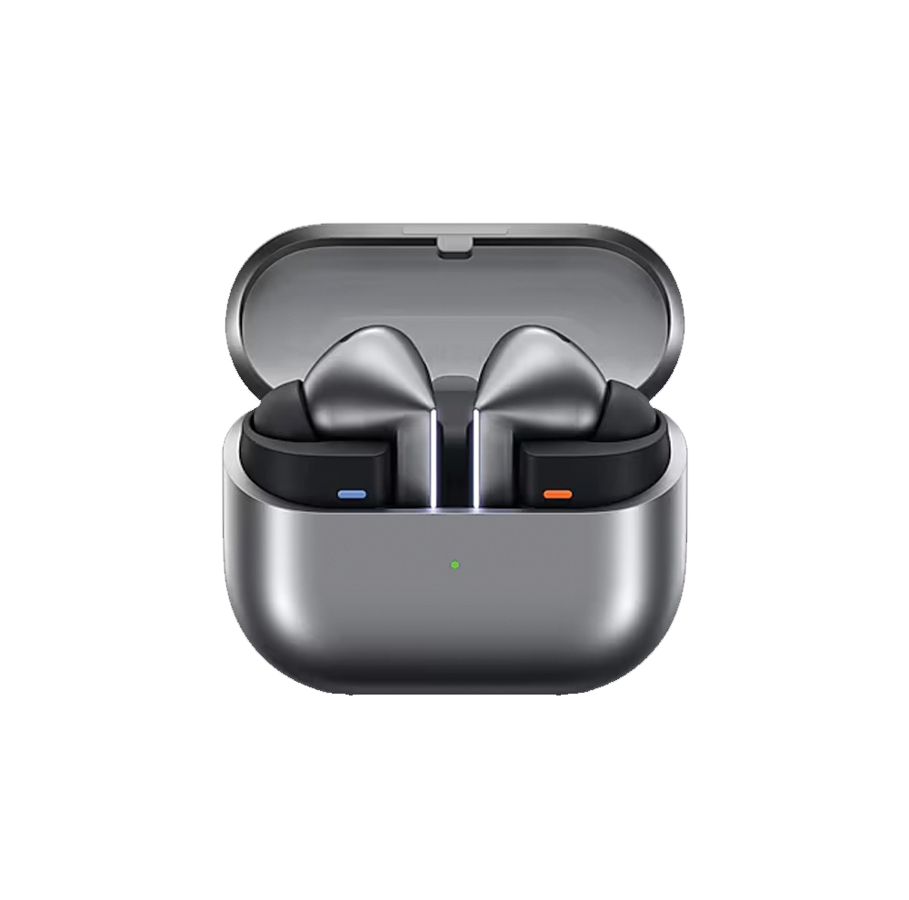 هدفون بلوتوثی سامسونگ مدل Galaxy Buds3 Pro دارای نویز کنسلینگ فعال (ANC)، درگاه شارژ USB Type-C، شارژ بی سیم، با قابلیت اتصال به چند دستگاه، پشتیبانی از فرمان لمسی، پشتیبانی از دستیار صوتی، مقاوم در برابر آب