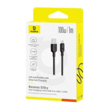 کابل تبدیل USB به USB-C بیسوس مدل Silky Series طول 1 متر