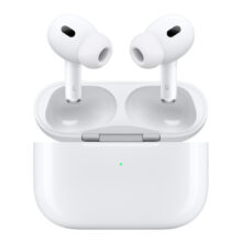 هدفون بلوتوثی اپل مدل AirPods Pro 2nd Generation با نویز کنسلینگ فعال (ANC)، نویز کنسلینگ میکروفون (ENC)، درگاه شارژ USB Type-C، با قابلیت شارژ بی‌سیم، دارای میکروفون دوگانه از نوع Beamforming، مقاومت در برابر رطوبت و عرق