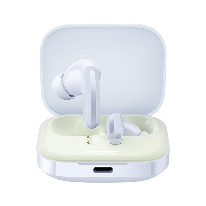 هدفون بلوتوثی شیائومی مدل Redmi Buds 5 با نویز کنسلینگ فعال (ANC)، درگاه شارژ USB Type-C، دارای نشانگر روی محفظه شارژ