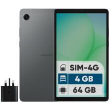 تبلت 8.7 اینچ سامسونگ مدل Galaxy Tab A11 4G، ظرفیت 64 گیگابایت و رم 4 گیگابایت، قابلیت پشتیبانی از سیم کارت، رزولوشن دوربین 8 مگاپیکسل، به همراه شارژر دیواری 25 وات سامسونگ مدل EP-TA800