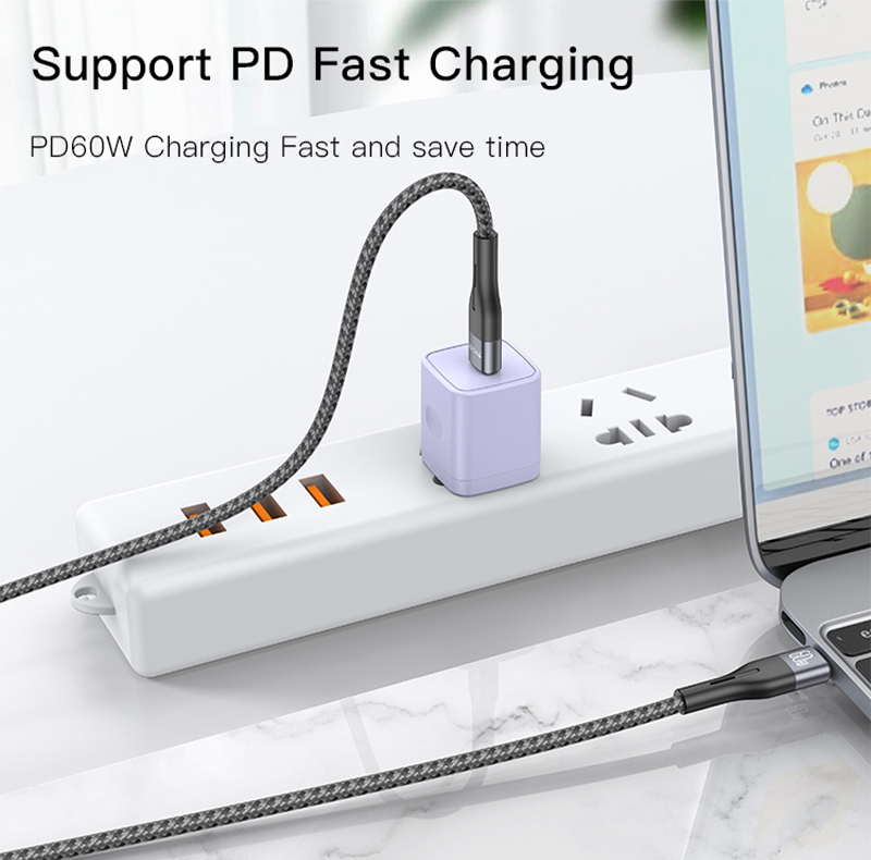 کابل USB-C یسیدو مدل DUAL TYPE-C CA156 60W طول 1 متر