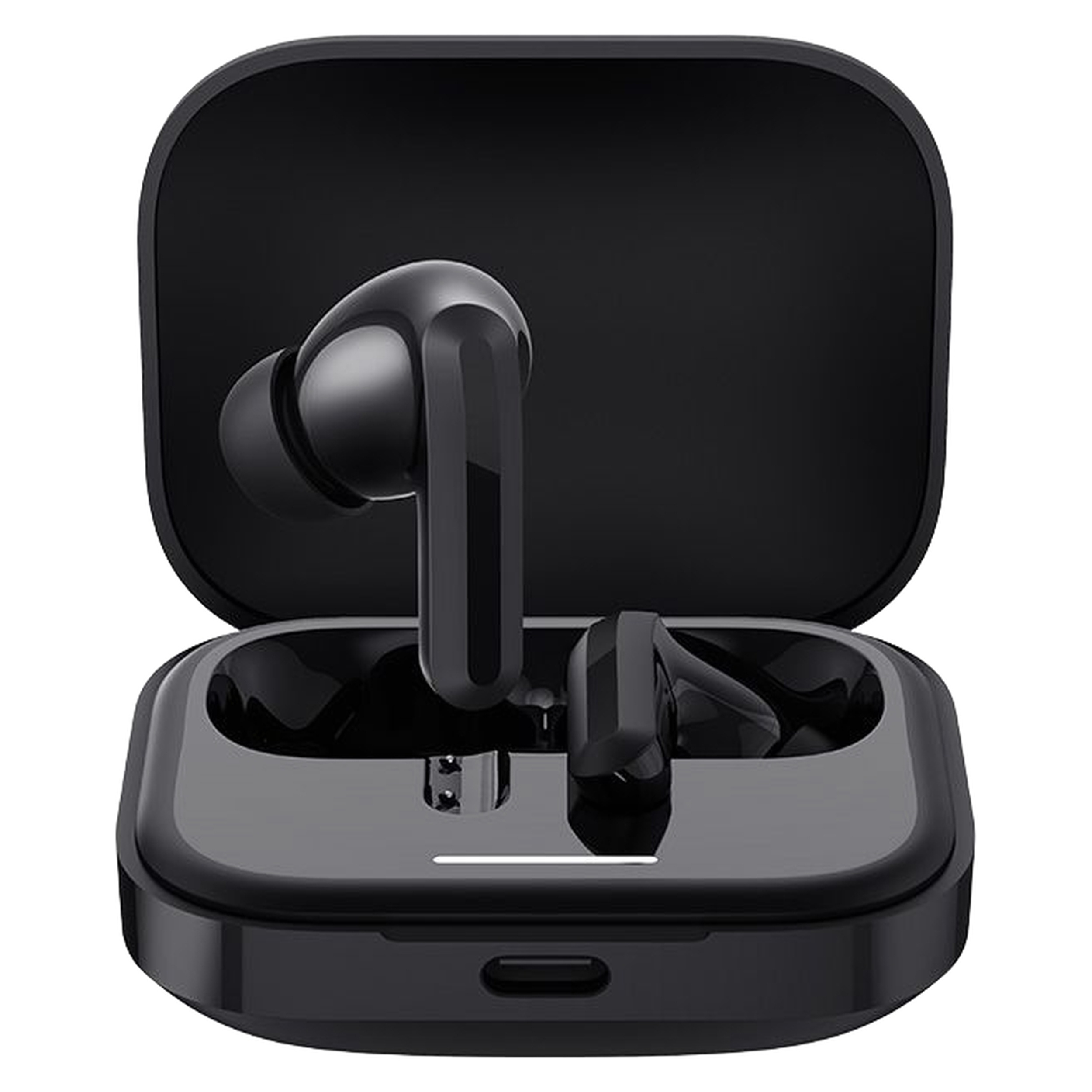 هدفون بلوتوثی شیائومی مدل Redmi Buds 5 با نویز کنسلینگ فعال (ANC)، درگاه شارژ USB Type-C، دارای نشانگر روی محفظه شارژ