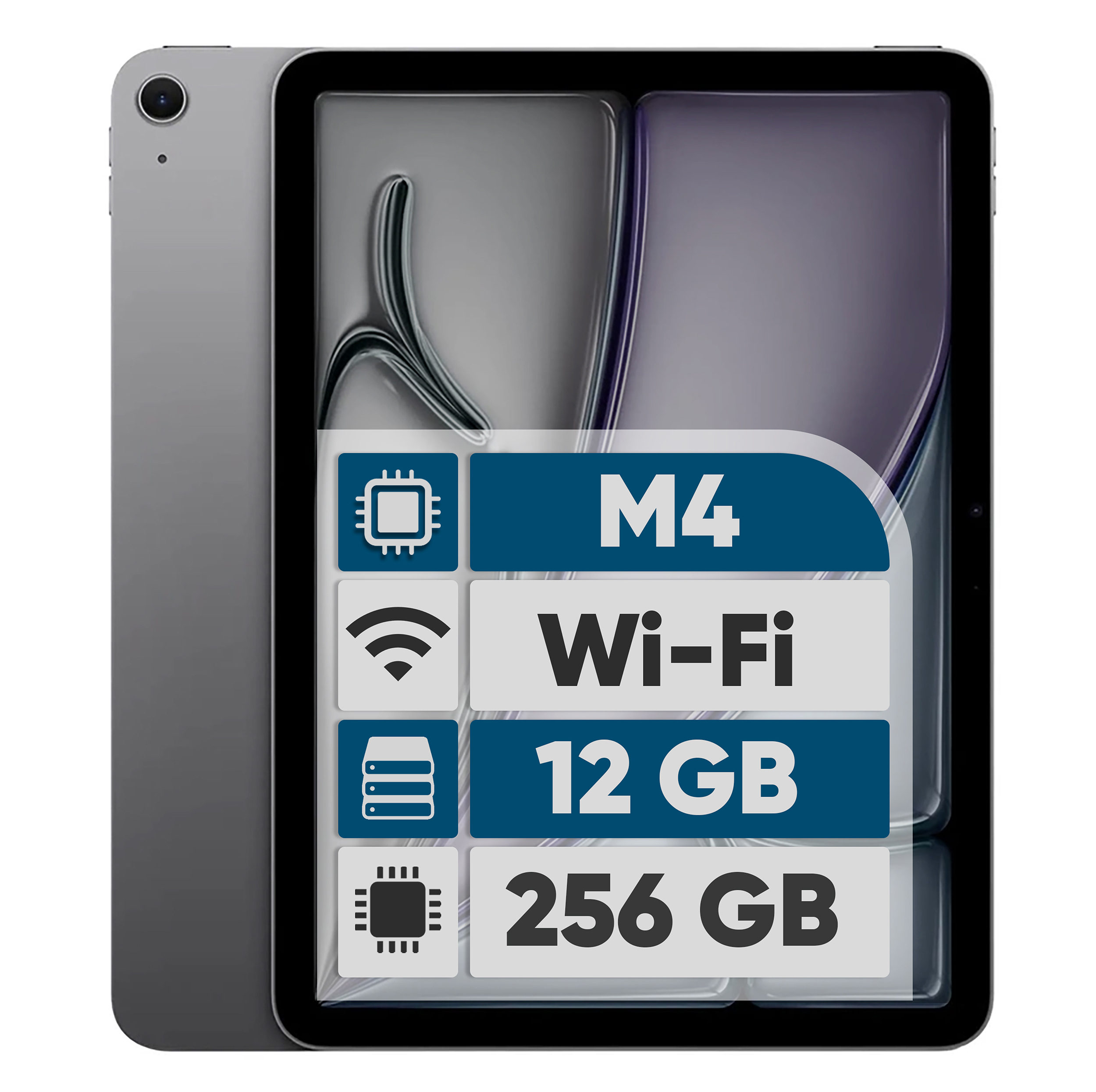 تبلت 11 اینچ اپل مدل iPad Air 2026 M4 Wi-Fi ظرفیت 256 گیگابایت و رم 12 گیگابایت، رزولوشن دوربین اصلی ۱۲ مگاپیکسل، پشتیبانی از قلم و کیبورد