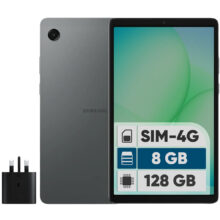 تبلت 8.7 اینچ سامسونگ مدل Galaxy Tab A11 4G، ظرفیت 128 گیگابایت و رم 8 گیگابایت، قابلیت پشتیبانی از سیم کارت، رزولوشن دوربین 8 مگاپیکسل، به همراه شارژر دیواری 25 وات سامسونگ مدل EP-TA800