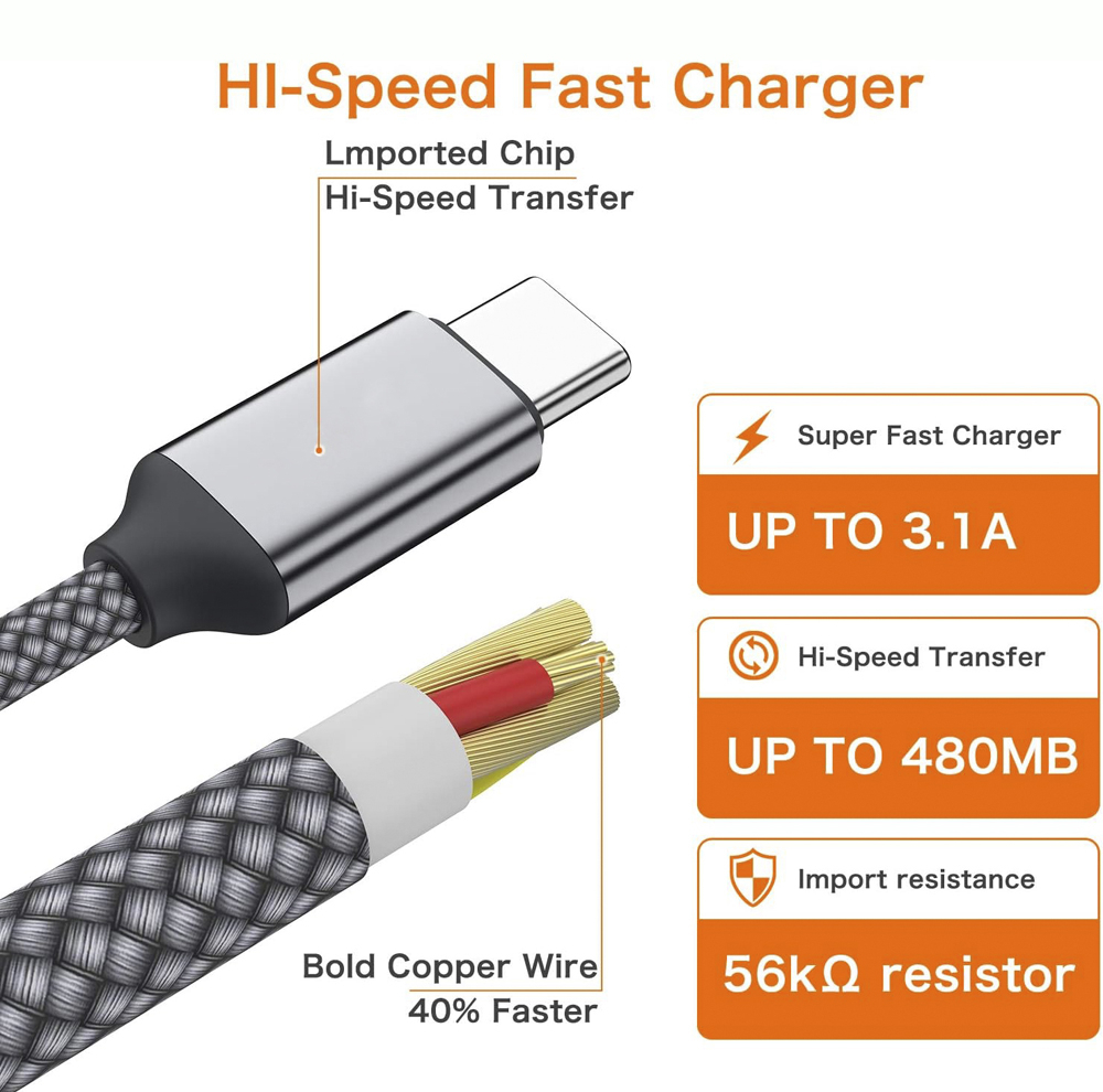 کابل تبدیل USB به USB-C یس پلاس مدل SUPER FAST CHARGE 6A طول 1 متر