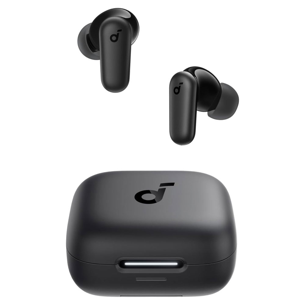 هدفون بلوتوثی انکر مدل Soundcore P30i با نویز کنسلینگ فعال (ANC)، درگاه شارژ USB Type-C، دارای 4 میکروفون با فناوری هوش مصنوعی، مجهز به دکمه لمسی و نشانگر LED مقاوم در برابر رطوبت و گردوغبار