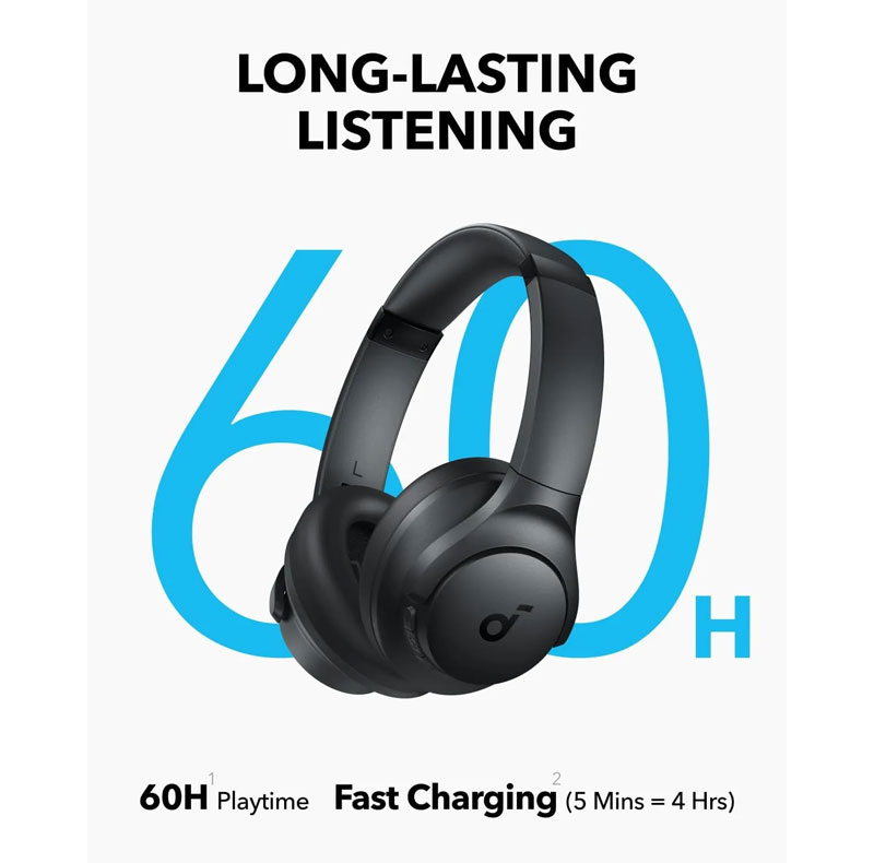 هدفون بلوتوثی انکر مدل Soundcore Q11i بدون قابلیت نویز کنسلینگ، درگاه شارژ USB Type-C، دارای میکروفون داخلی، شارژ سریع