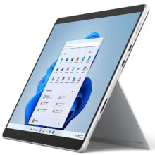 تبلت 13 اینچی مایکروسافت مدل Surface Pro 8 با پردازنده Core i7 1185G7 ظرفیت 512 گیگابایت و رم 16 گیگابایت به همراه کیبورد Surface Pro Copilot و قلم Slim Pen 2
