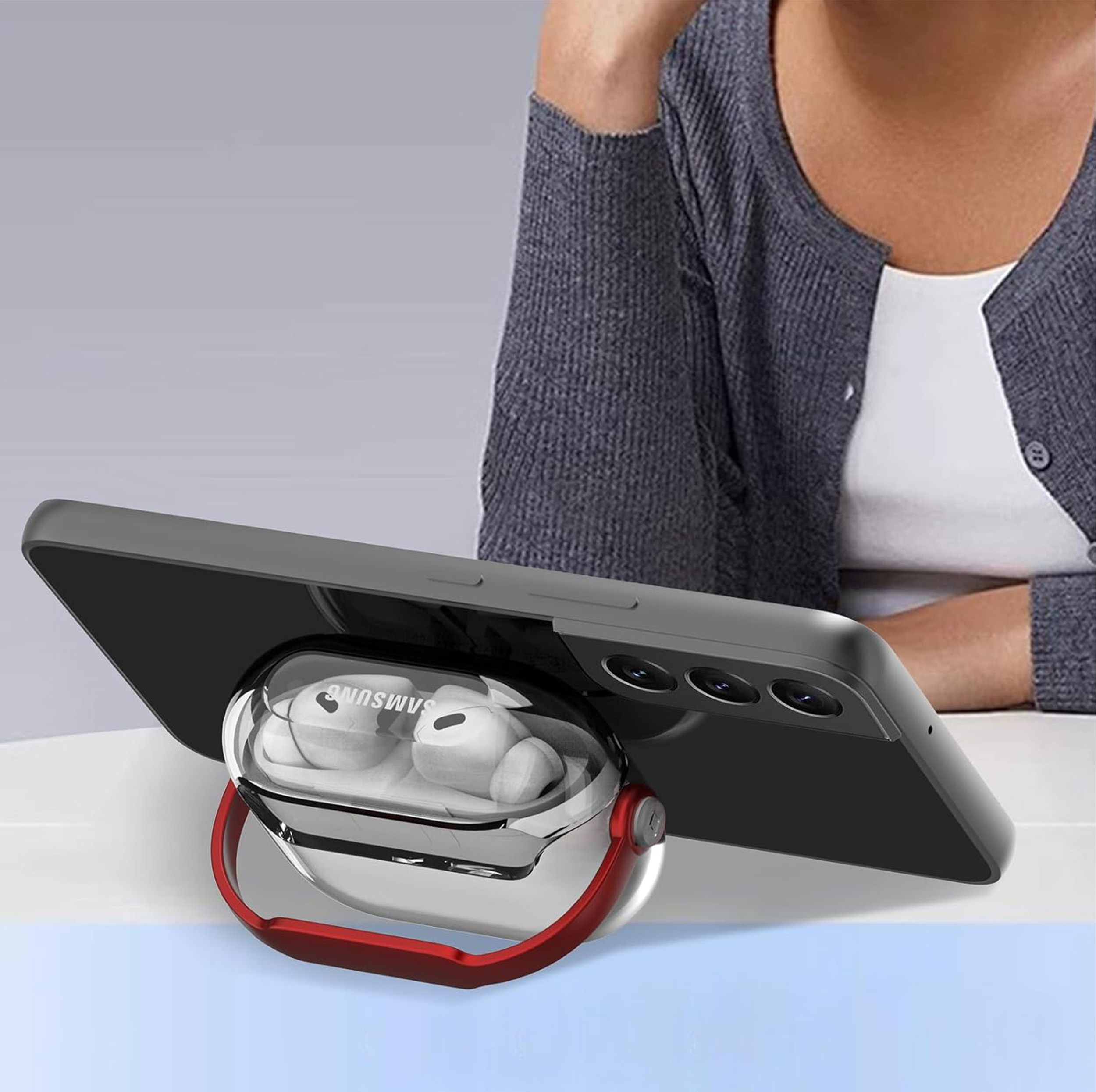 کاور سامورایی مدل Quad-21 مناسب برای کیس هدفون سامسونگ Galaxy Buds 3 Pro / Buds 3