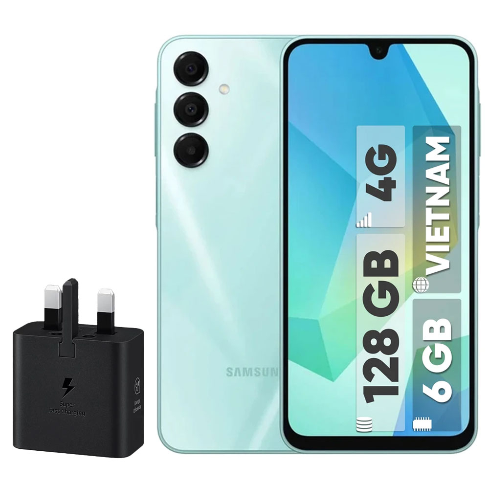 گوشی موبایل سامسونگ مدل Galaxy A16 4G دو سیم کارت ظرفیت 128 گیگابایت و رم 6 گیگابایت - ویتنام - به همراه شارژر 25 وات سامسونگ