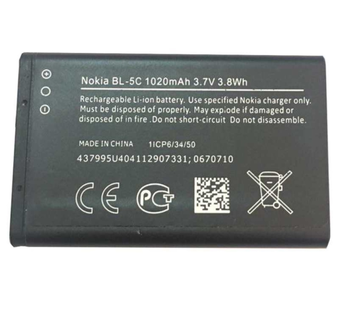 باتری موبایل نوکیا مدل BL-5C ظرفیت 1020 میلی آمپر ساعت مناسب برای گوشی موبایل نوکیا 5C