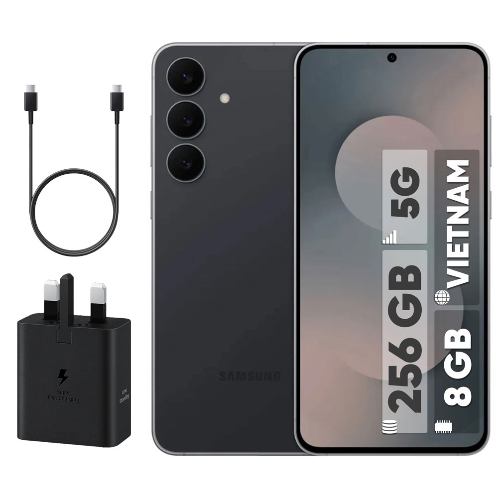 گوشی موبایل سامسونگ مدل Galaxy S25 FE دو سیم کارت ظرفیت 256 گیگابایت و رم 8 گیگابایت - ویتنام - به همراه شارژر 45 وات سامسونگ و کابل شارژ USB-C به طول 1.8 متر
