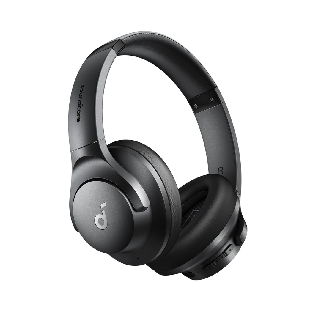 هدفون بلوتوثی انکر مدل Soundcore Q20i با نویز کنسلینگ فعال (ANC)، درگاه شارژ USB Type-C، دارای 2 میکروفون داخلی و 2 میکروفون خارجی، پشتیبانی از صدای Hi-Res از طریق کابل AUX