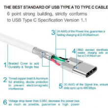 کابل شارژ USB به USB-C مدل EP-DN930CWE طول 1.2 متر