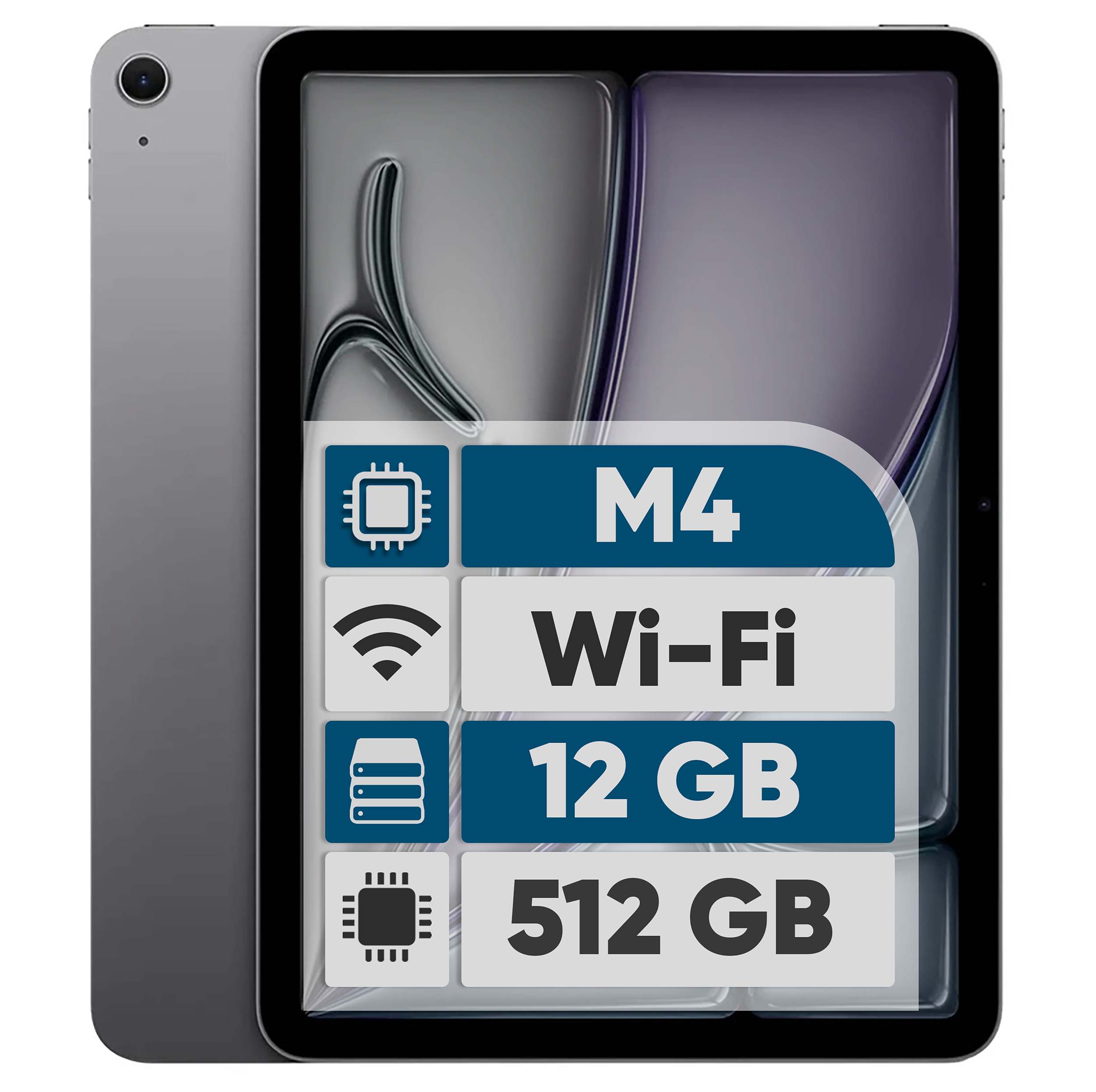 تبلت 11 اینچ اپل مدل iPad Air 2026 M4 Wi-Fi ظرفیت 512 گیگابایت و رم 12 گیگابایت، رزولوشن دوربین اصلی ۱۲ مگاپیکسل، پشتیبانی از قلم و کیبورد