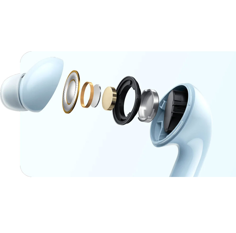 هدفون بلوتوثی شیائومی مدل Redmi Buds 6 Lite با نویز کنسلینگ فعال (ANC)، نویز کنسلینگ میکروفون (ENC)، درگاه شارژ USB Type-C، دارای پشتیبانی از فرمان لمسی و نشانگر LED، مقاوم در برابر رطوبت و عرق