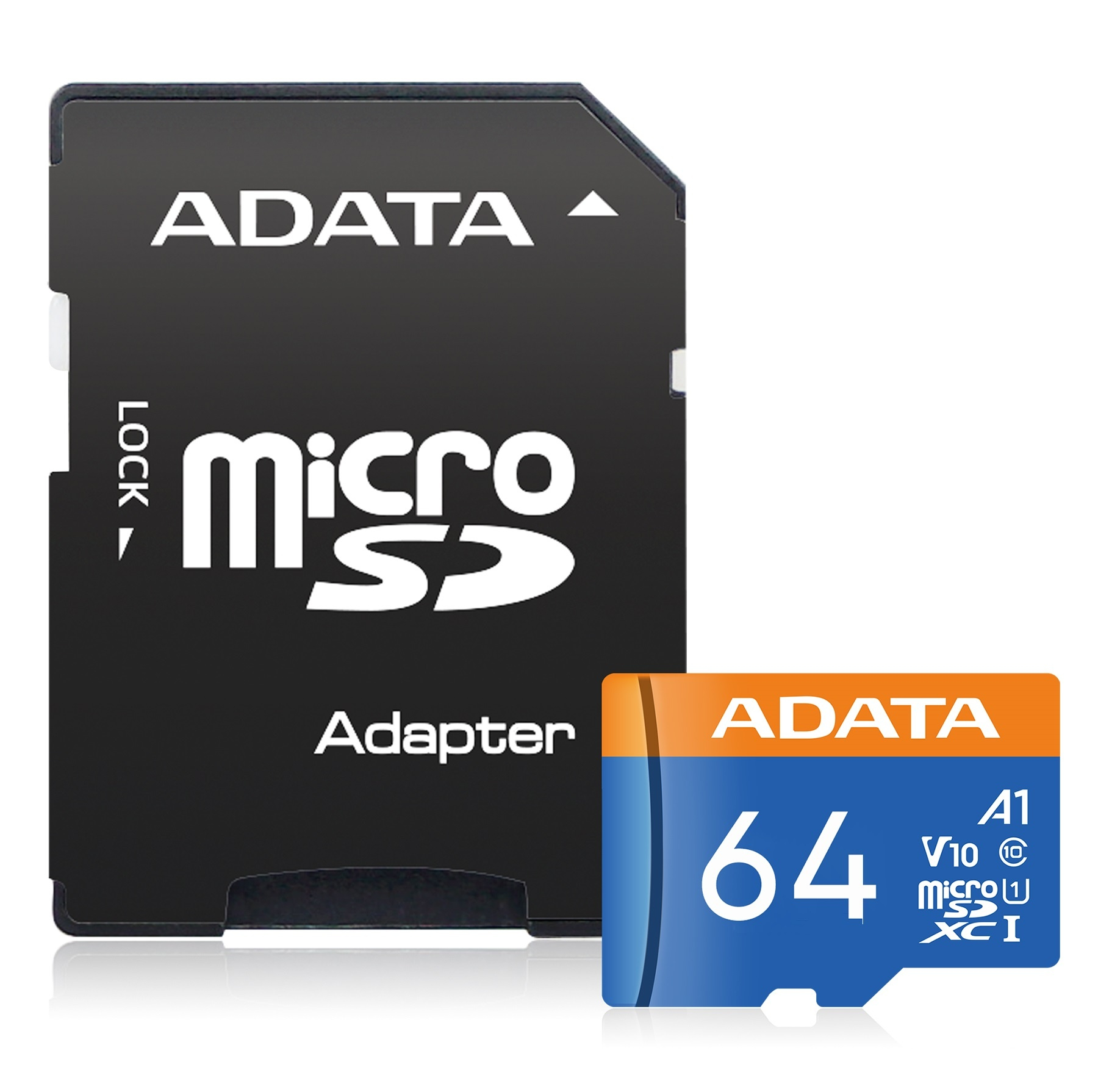 کارت حافظه microSDXC ای دیتا مدل Premier کلاس 10 استاندارد UHS-I V10 A1سرعت 100MBps ظرفیت 64 گیگابایت به همراه آداپتور