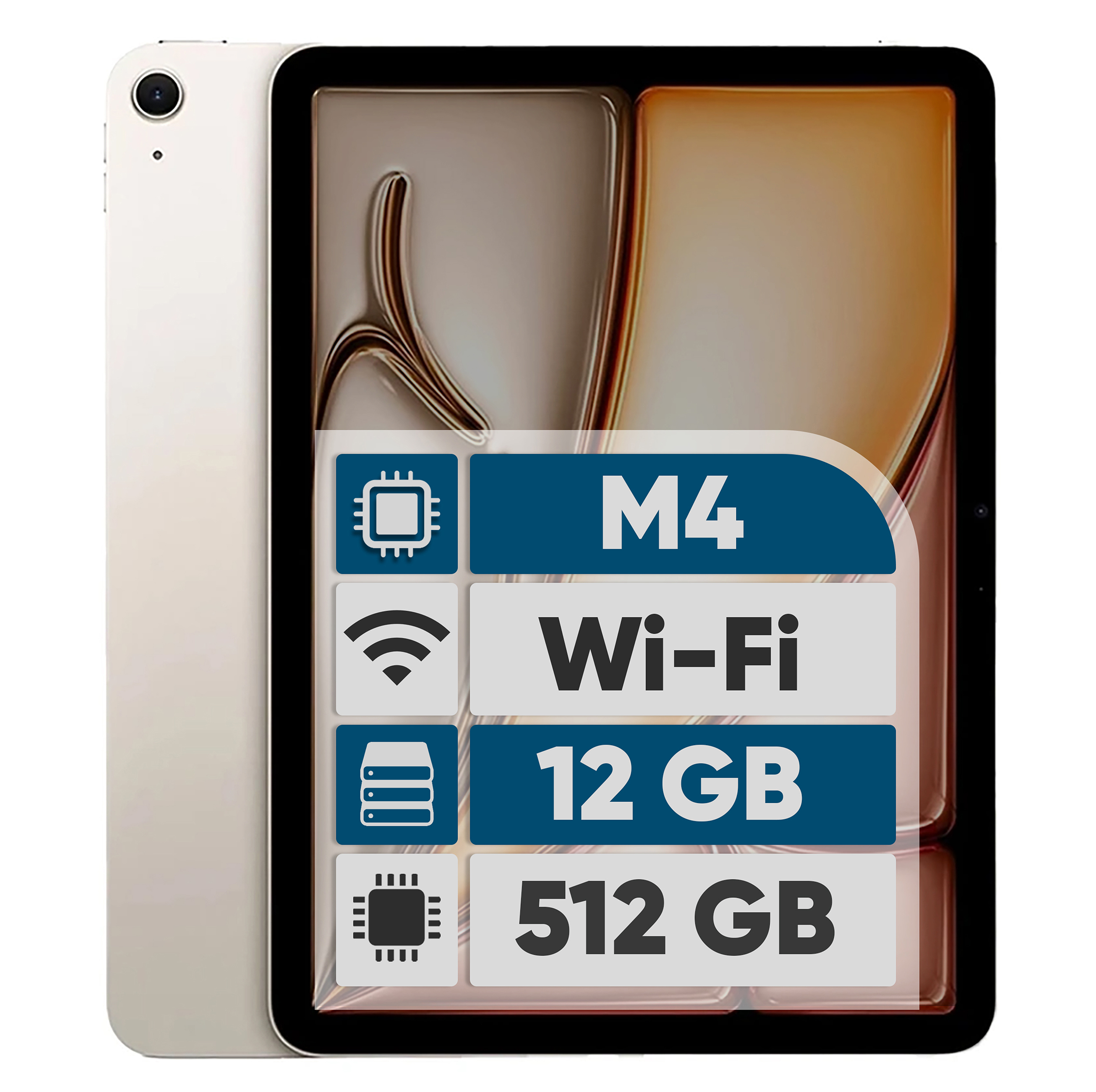 تبلت 13 اینچ اپل مدل iPad Air 2026 M4 Wi-Fi ظرفیت 512 گیگابایت و رم 12 گیگابایت، رزولوشن دوربین اصلی ۱۲ مگاپیکسل، پشتیبانی از قلم و کیبورد