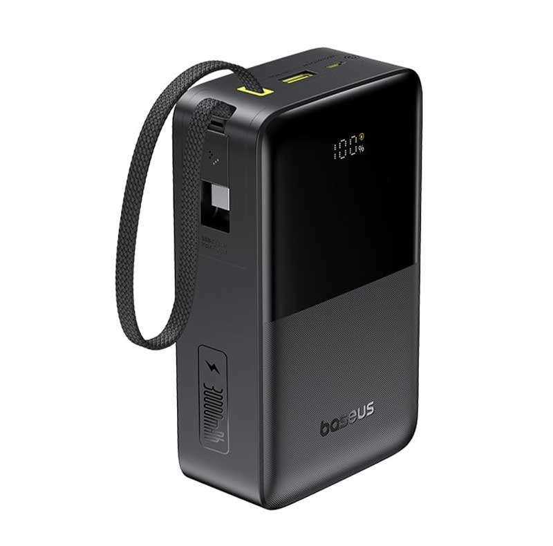 پاوربانک 22 وات بیسوس مدل EnerFill FC51 Bipow 2 Pro ظرفیت 30000 میلی‌آمپرساعت به همراه کابل متصل USB-C