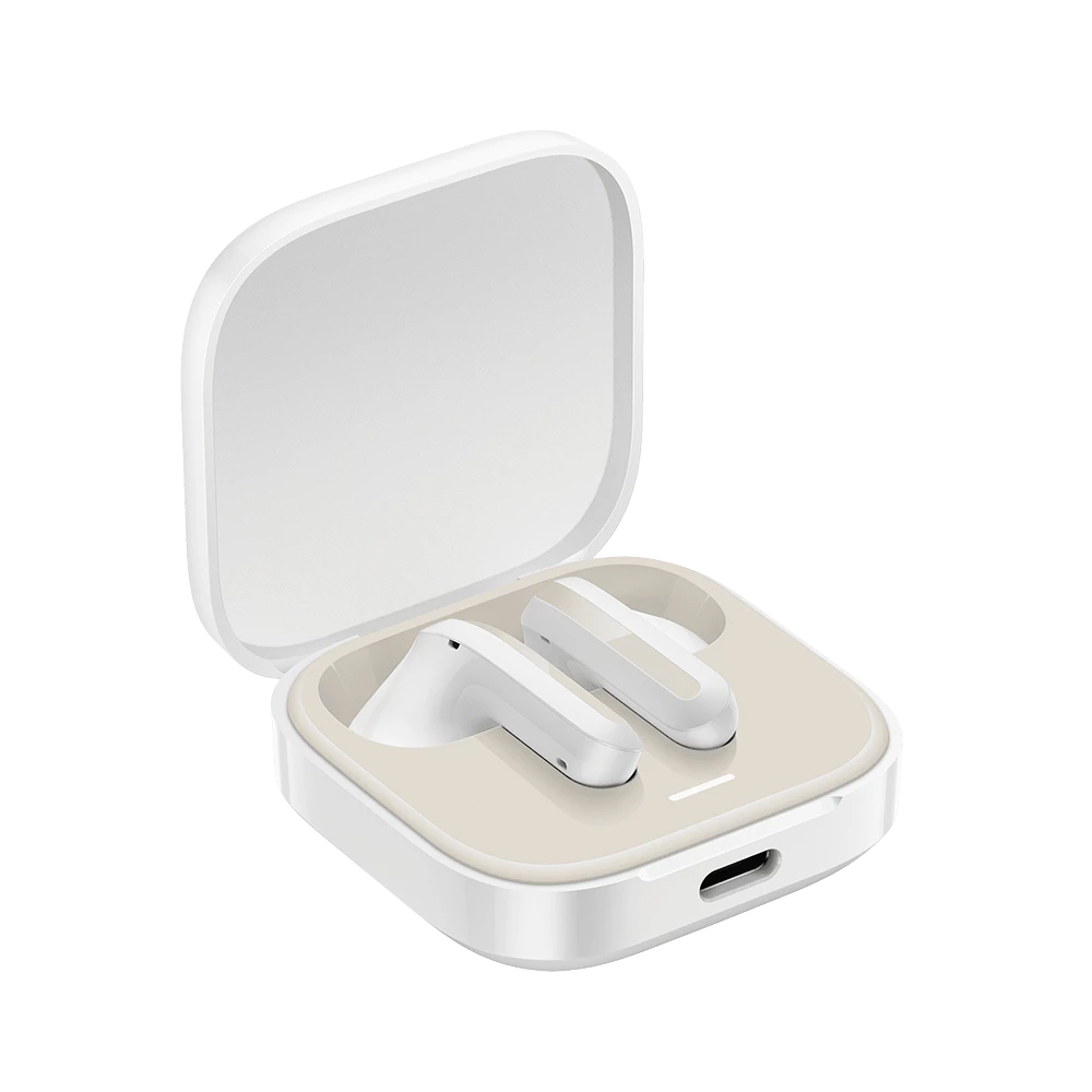 هدفون بلوتوثی شیائومی مدل Redmi Buds 6 Active با نویز کنسلینگ میکروفون (ENC)، درگاه شارژ USB Type-C، دارای دو میکروفون با قابلیت حذف نویز، پشتیبانی از فرمان لمسی، مقاوم در برابر رطوبت و عرق (IPX4)