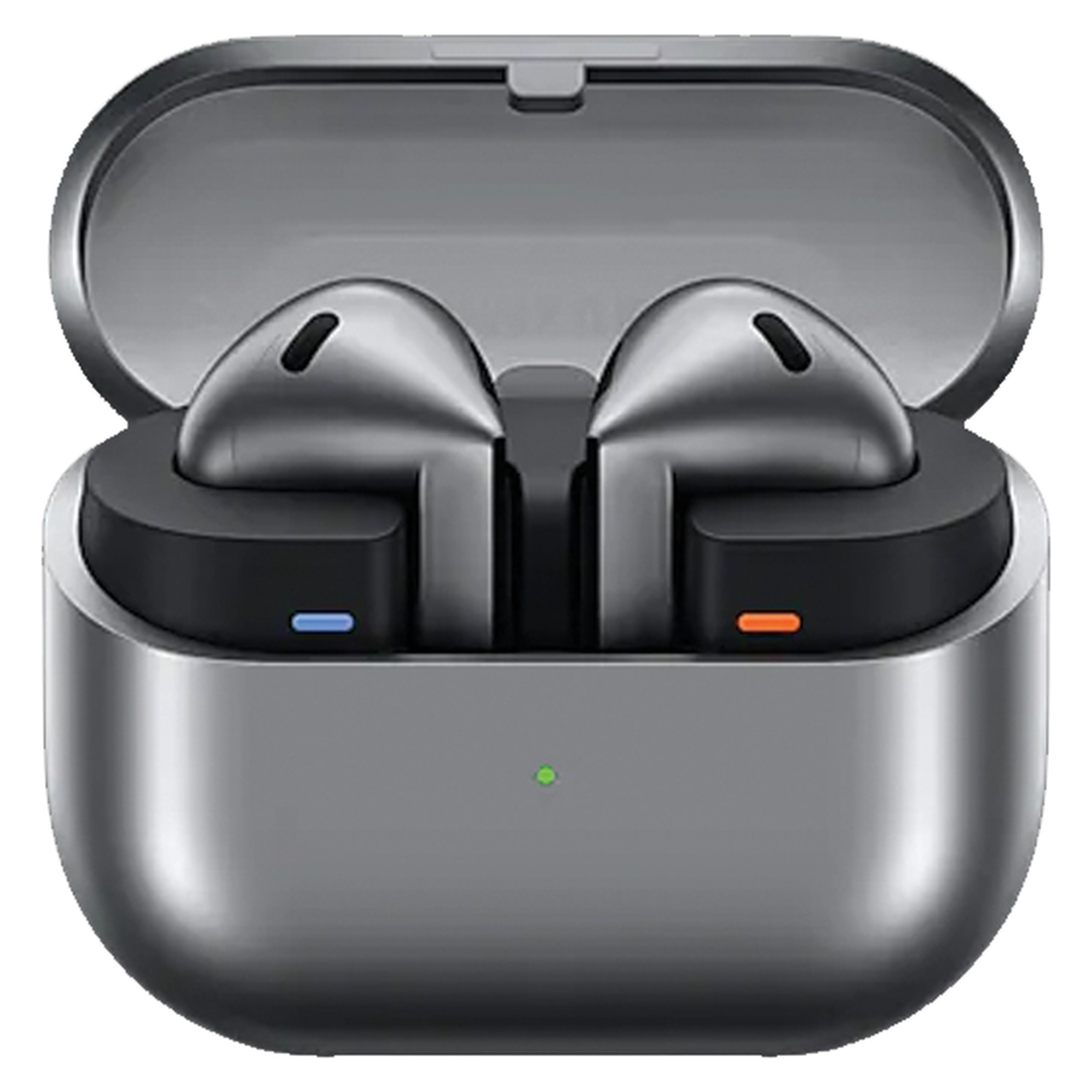 هدفون بلوتوثی سامسونگ مدل Galaxy Buds3 با نویز کنسلینگ فعال (ANC)، نویز کنسلینگ میکروفون (ENC)، درگاه شارژ USB Type-C، با قابلیت اتصال به چند دستگاه، دارای قابلیت صدای 360 درجه، Galaxy AI، میکروفون سه گانه، پشتیبانی از فرمان لمسی، ضد آب و گرد و غبار