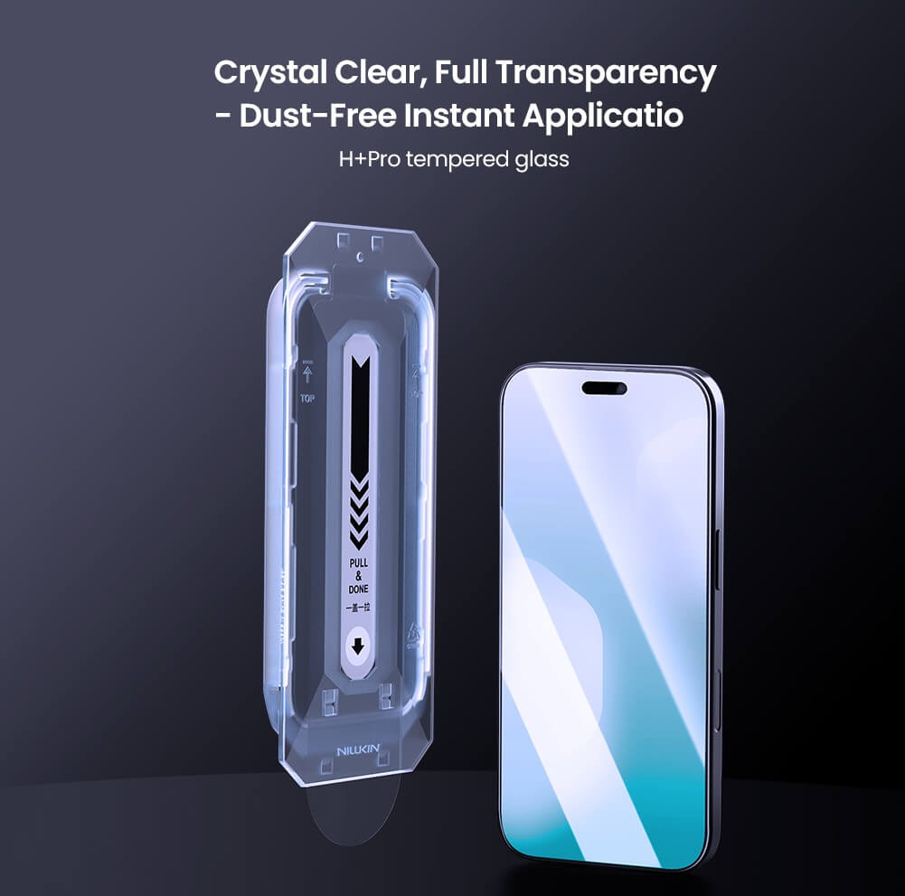 محافظ صفحه نمایش نیلکین مدل H Plus Pro مناسب برای گوشی موبایل اپل iPhone 17 Pro Max به همراه کیت نصب