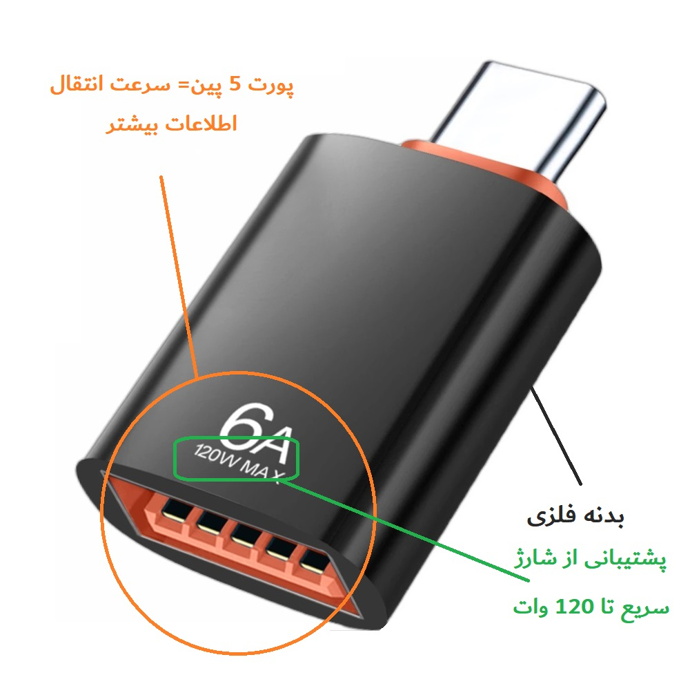 مبدل OTG  USB به USB-C مدل OTG-306