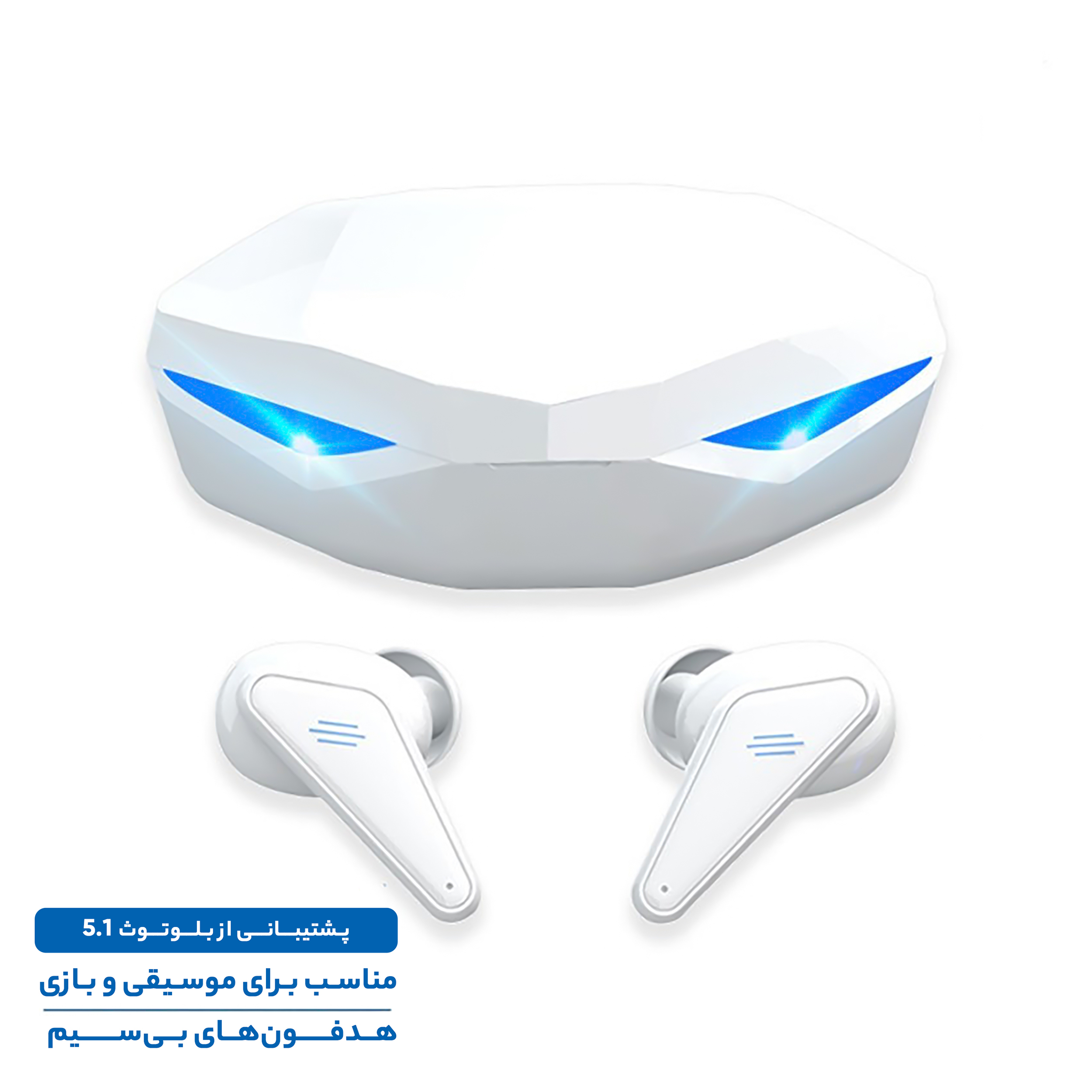 هدفون بلوتوثی مدل K55 با قابلیت حذف نویز (ANC)، درگاه شارژ USB Type-C، دارای کنترل لمسی روی گوشی‌ها، حالت Gaming، مقاومت در برابر رطوبت و عرق