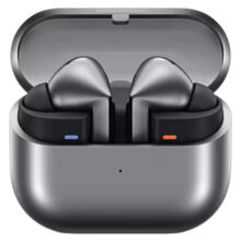 هدفون بلوتوثی سامسونگ مدل Galaxy Buds3 Pro دارای نویز کنسلینگ فعال (ANC)، درگاه شارژ USB Type-C، شارژ بی سیم، با قابلیت اتصال به چند دستگاه، پشتیبانی از فرمان لمسی، پشتیبانی از دستیار صوتی، مقاوم در برابر آب